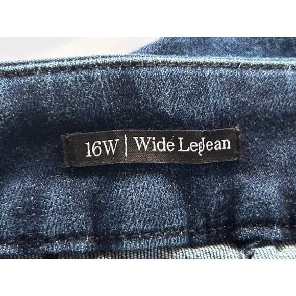 Talbots High Waist Wide Leg Trouser Jeans Dark Denim Pants Womens 16 W Wide - Picture 9 of 12